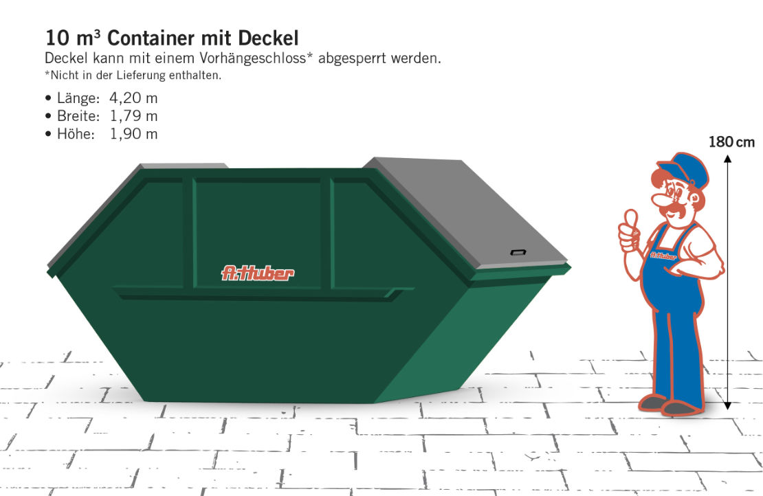 10 cbm Container mit Deckel