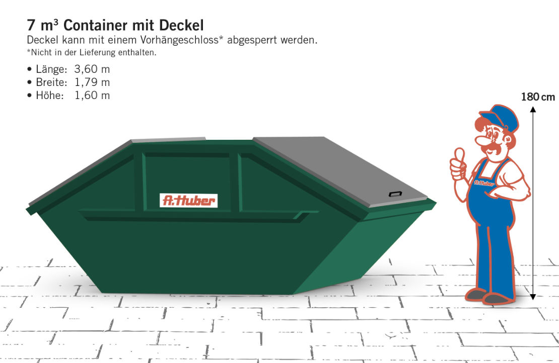 7 cbm Container mit Deckel